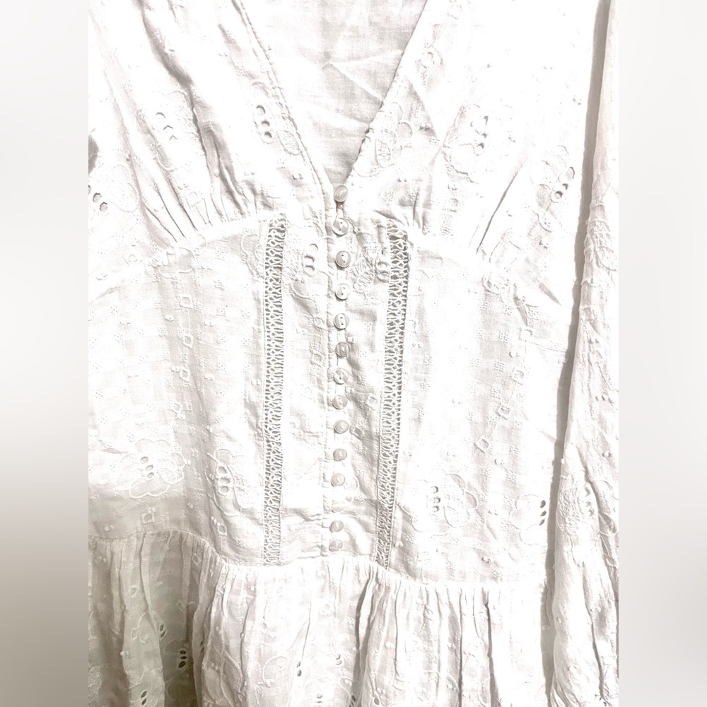 ZARA- Embroidered Eyelet Dress - Picture 4 of 10